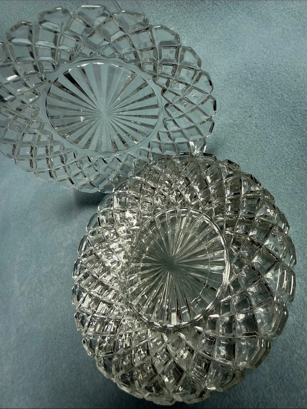 5-Anchor Hocking Waterford Waffle Glass Bread and Butter Plates (set of 5)